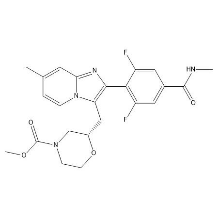 (S)-2-((2-(2,6-二氟-4-(甲基氨基甲酰基)苯基)-7-甲基咪唑并[1,2-A]吡啶-3-基)甲基)吗啉-4-羧酸甲酯