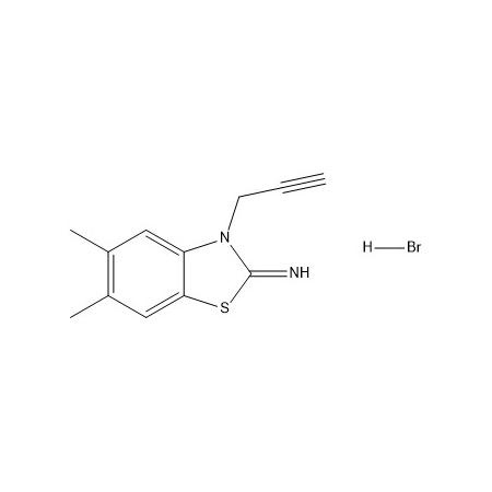 5,6-二甲基-3-（丙-2-炔-1-基）苯并[d]噻唑-2（3H）-亚胺氢溴酸盐